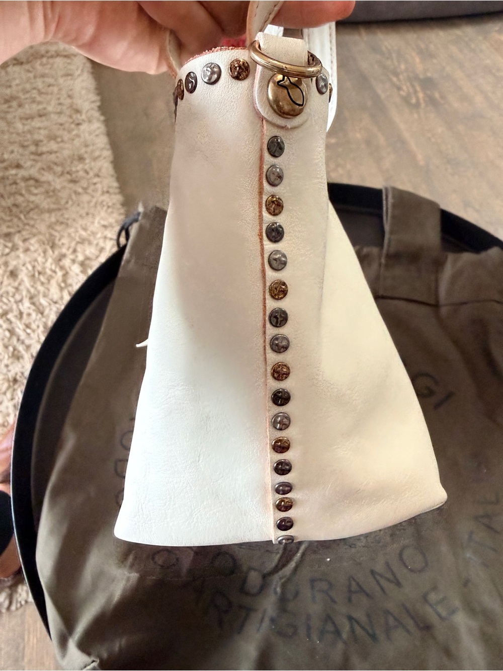 Campomaggi Shopper "Futura" bag in white leather - Picture 13 of 16